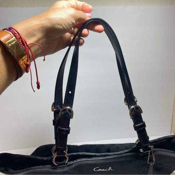 Coach Signature Gallery East West Black  Tote Handbag Purpose - Picture 5 of 16
